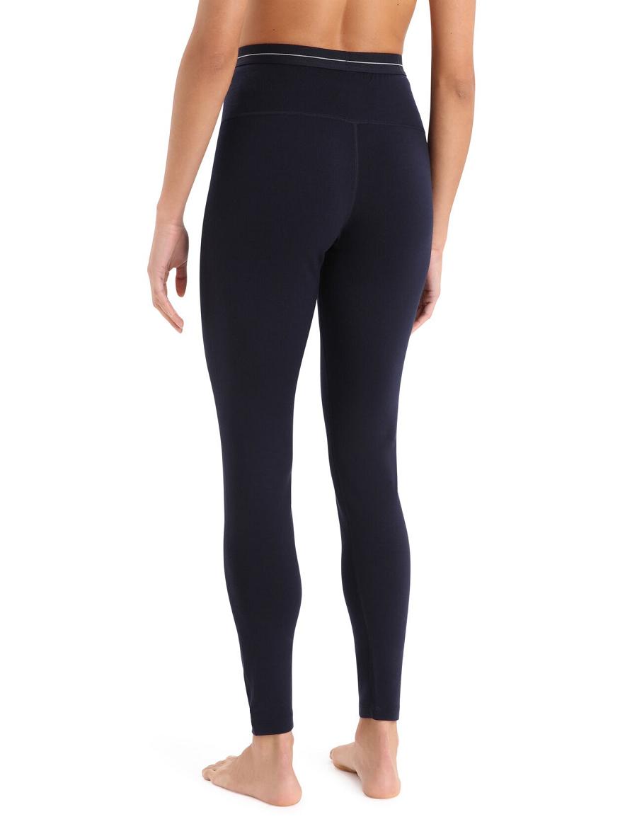 Icebreaker Merino 260 Tech High Rise Leggings Női Base Layers Sötétkék | HU 1851WNBY